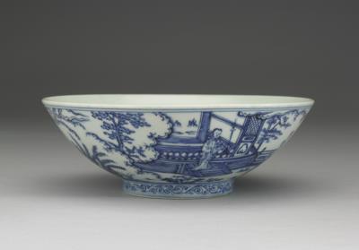 图片[2]-Bowl with underglaze-blue illustration of court ladies in a setting described in the T’ang poem “Autumn Evening”, Ming dynasty Hsuan-te reign (1426-1435)-China Archive